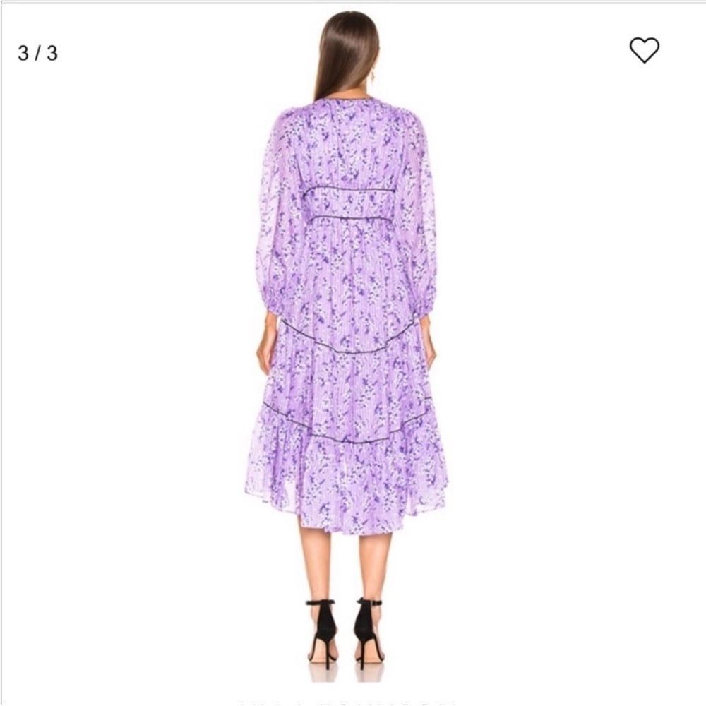 Ulla Johnson Joan Purple Floral Tiered Midi Dress Size 2 - Picture 8 of 10